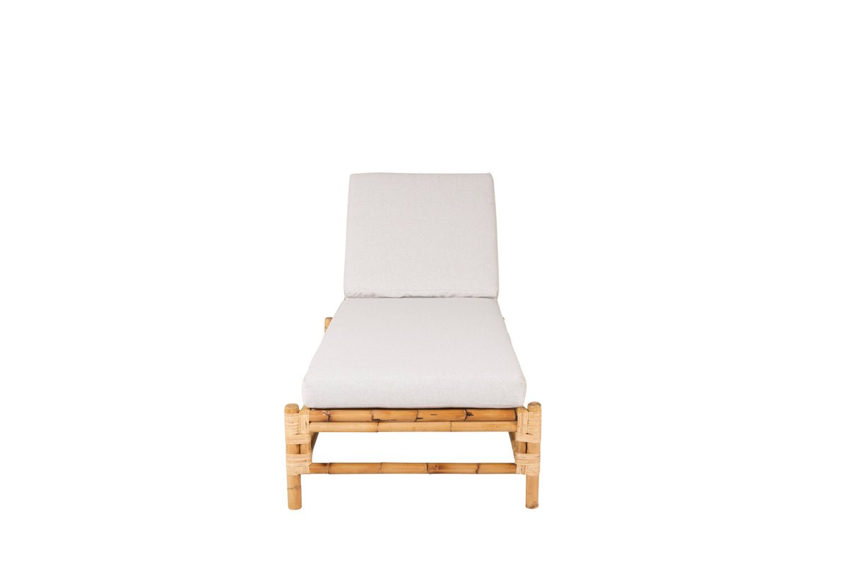 Sun lounger Verano - made of rattan with grey cushions