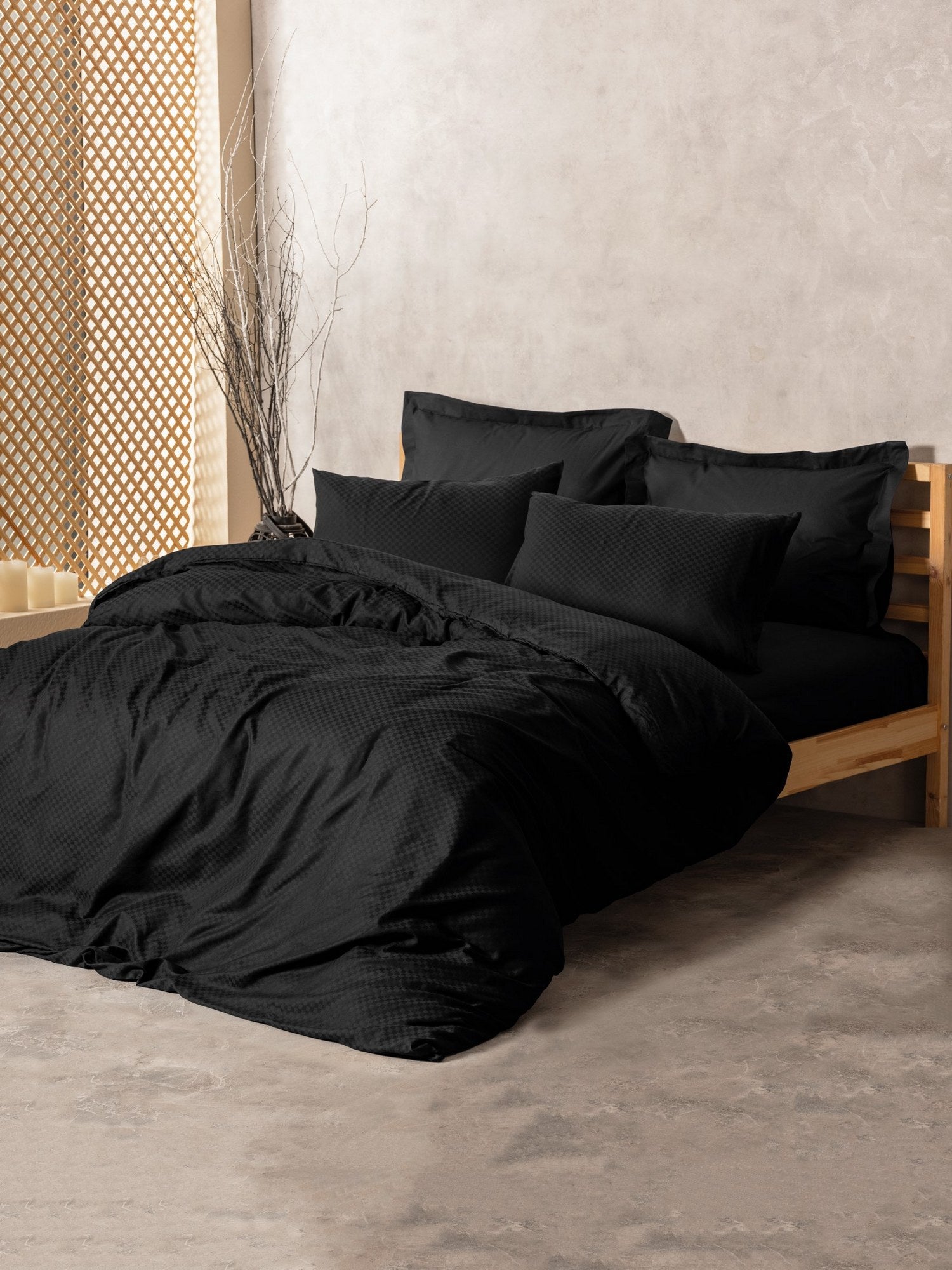 Ensemble de literie Noir – 100% coton Ranforce