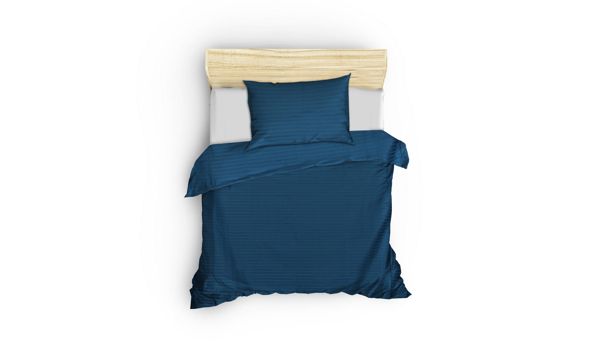 Ensemble de literie en satin premium à rayures Bleu