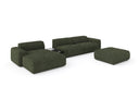 Designer-Ecksofa Calm mat Bäihocker a Bäidësch a Bouclé
