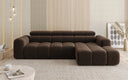 Canapé d’angle design Mia avec extension électrique de l’assise en Chenille