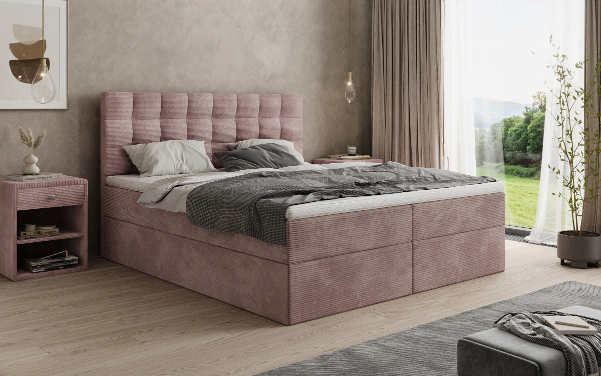 Boxspringbett Como an Cord mat Stauraum