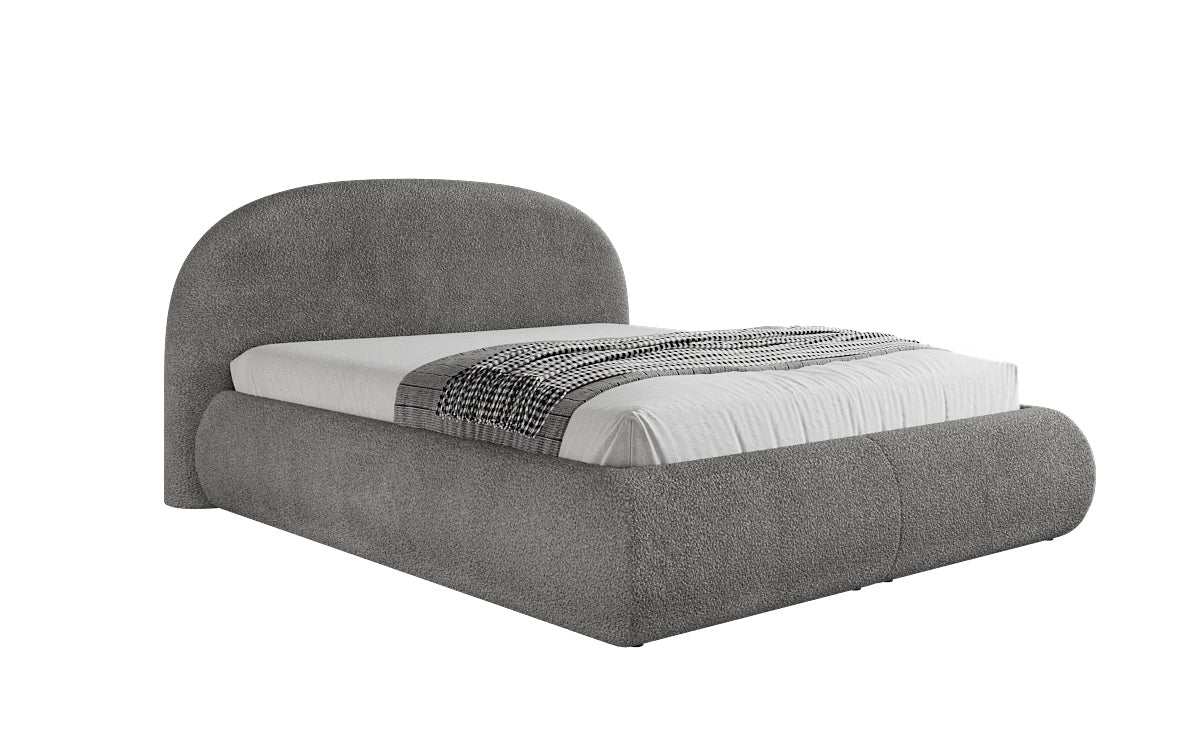 Lit rembourré design Loop en Peluche Bouclé avec espace de rangement