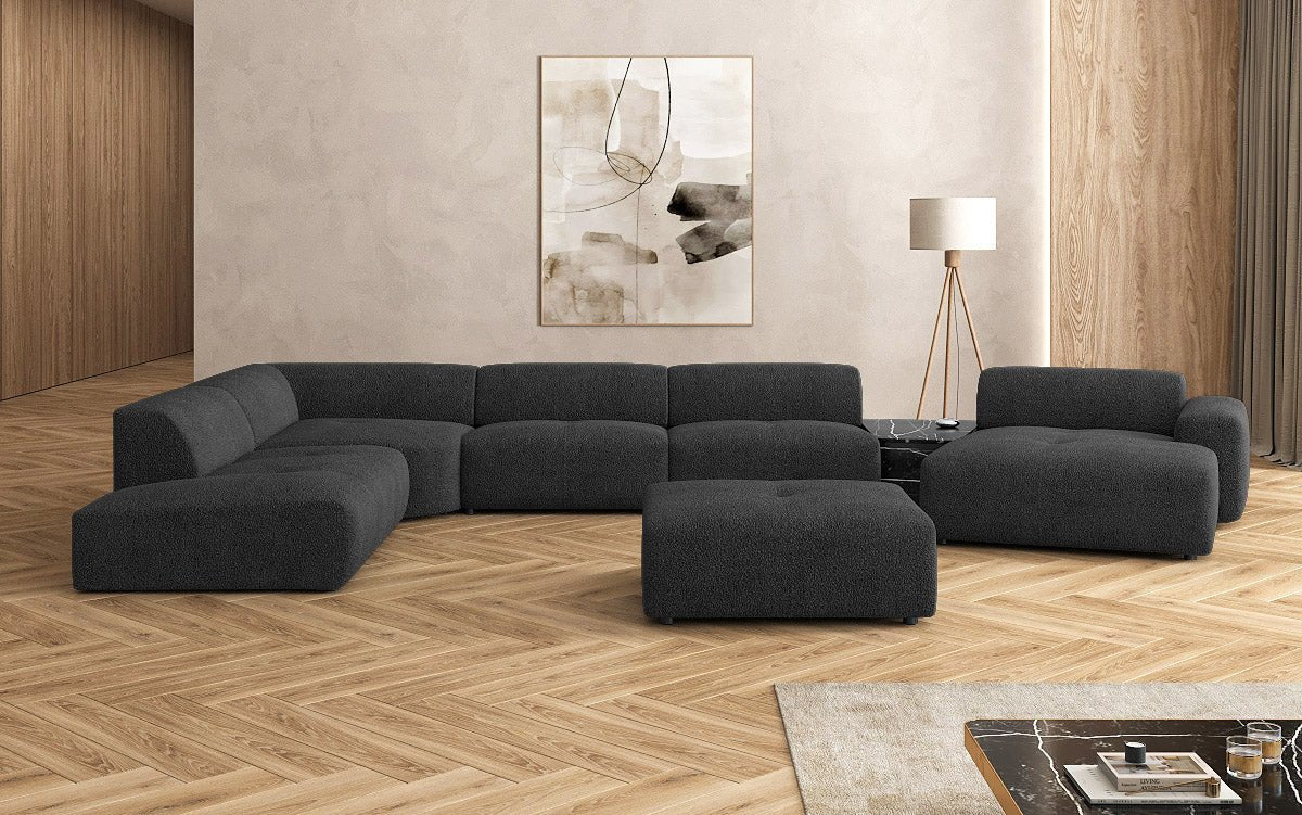 Designer Wunnlandschaft Calm mat Beistellhocker a Bouclé