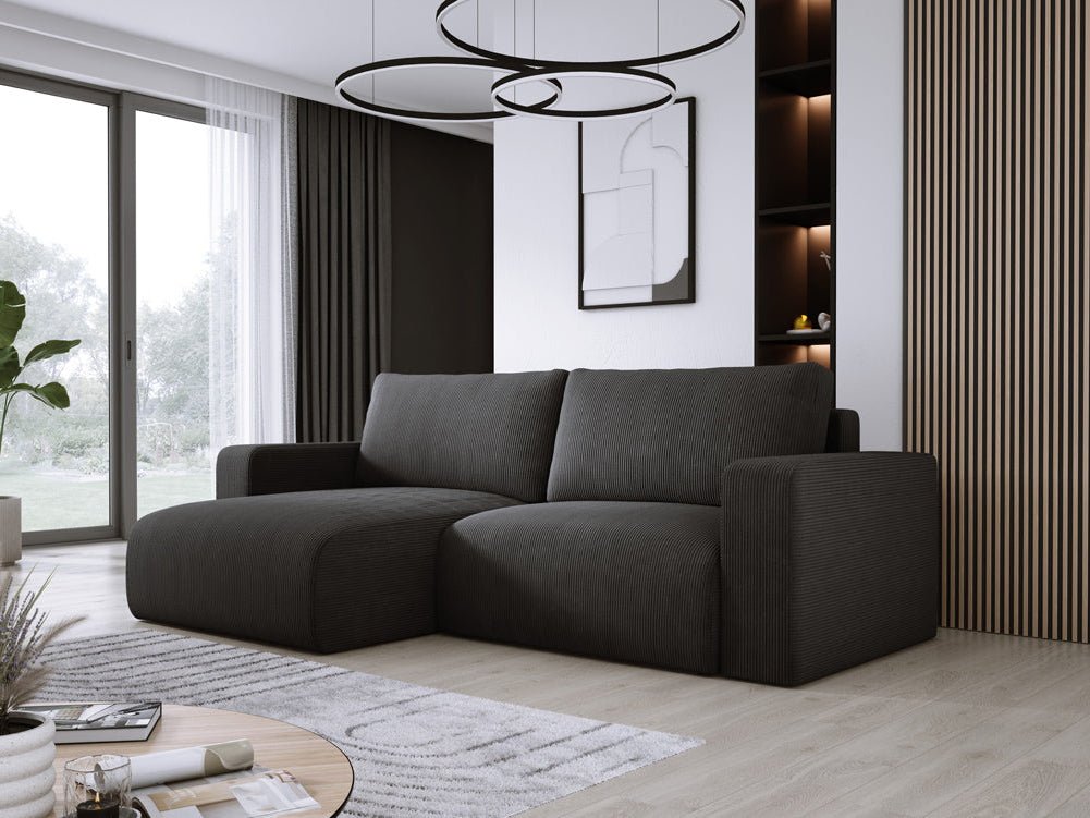Designer Sofa Carl Cord mat Schlof- a Klapfunktioun