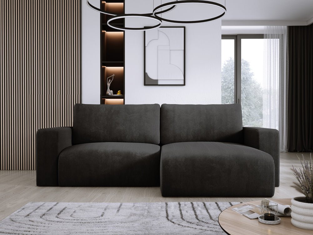 Designer Sofa Carl Cord mat Schlof- a Klapfunktioun