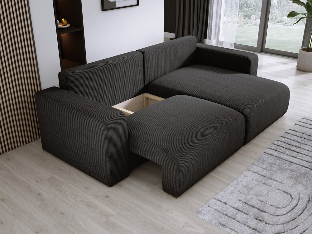 Designer Sofa Carl Cord mat Schlof- a Klapfunktioun