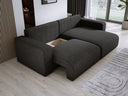 Designer corner sofa Carl Corduroy with sleeping and fold-out function