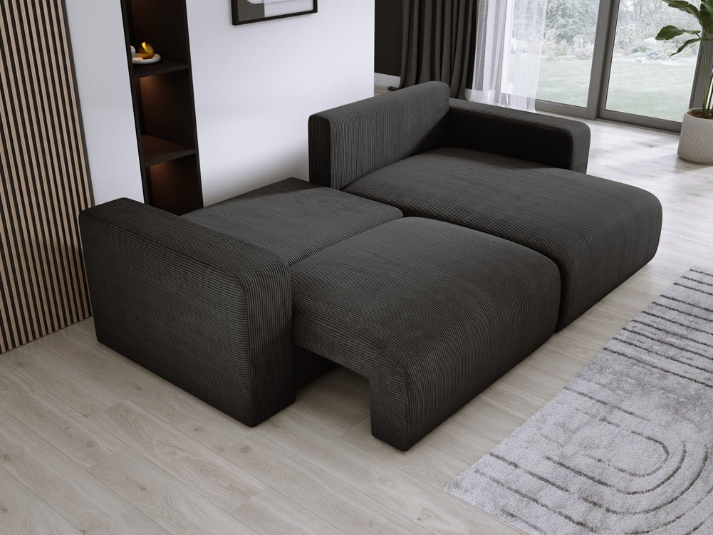 Designer Sofa Carl Cord mat Schlof- a Klapfunktioun