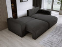 Designer corner sofa Carl Corduroy with sleeping and fold-out function