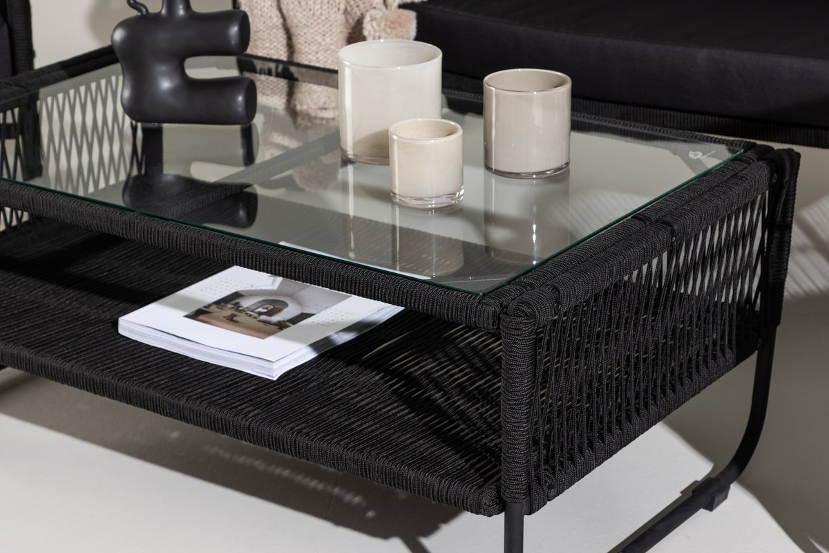 Ensemble lounge de jardin Kim - avec dossier en corde polyester