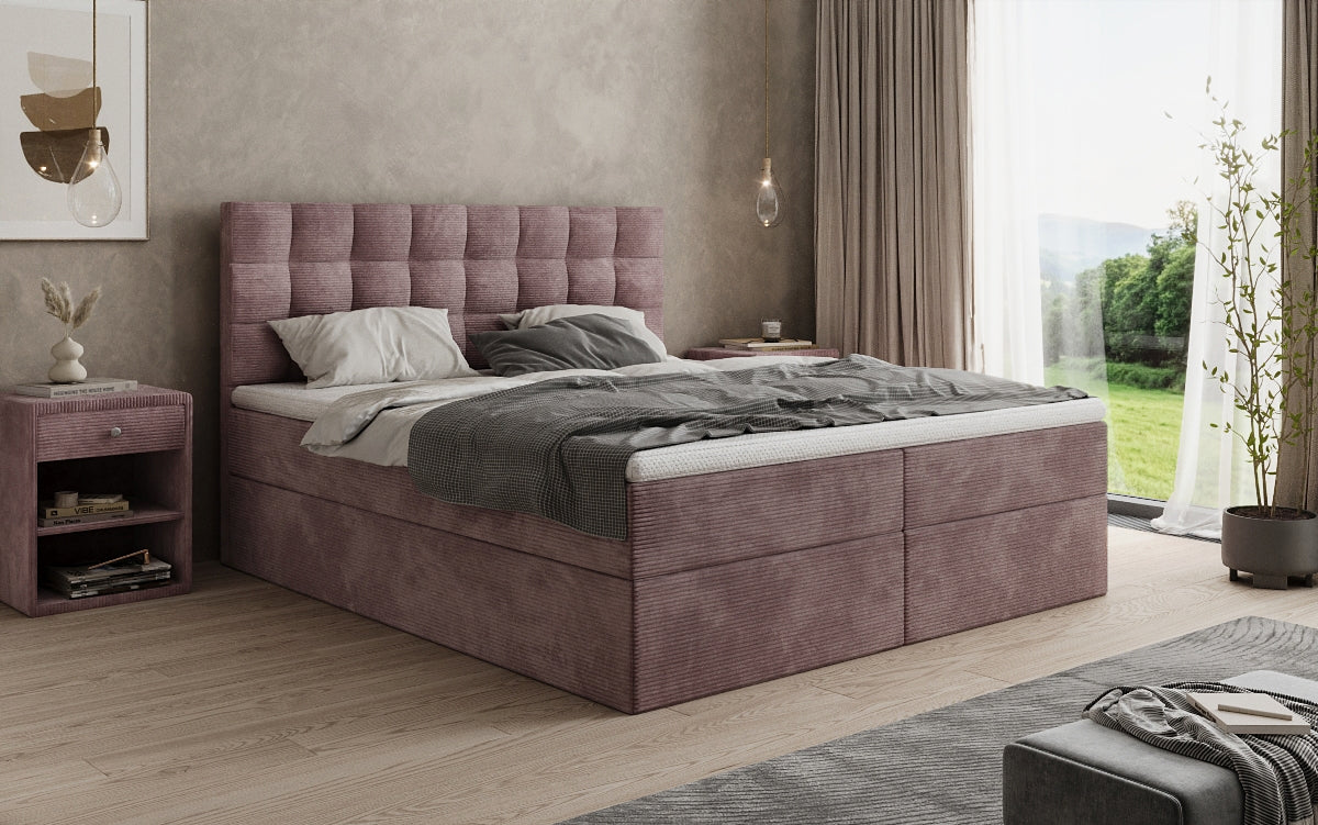 Boxspringbett Como an Cord mat Stauraum