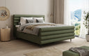 Lit boxspring Tubo en tissu texturé avec rangement