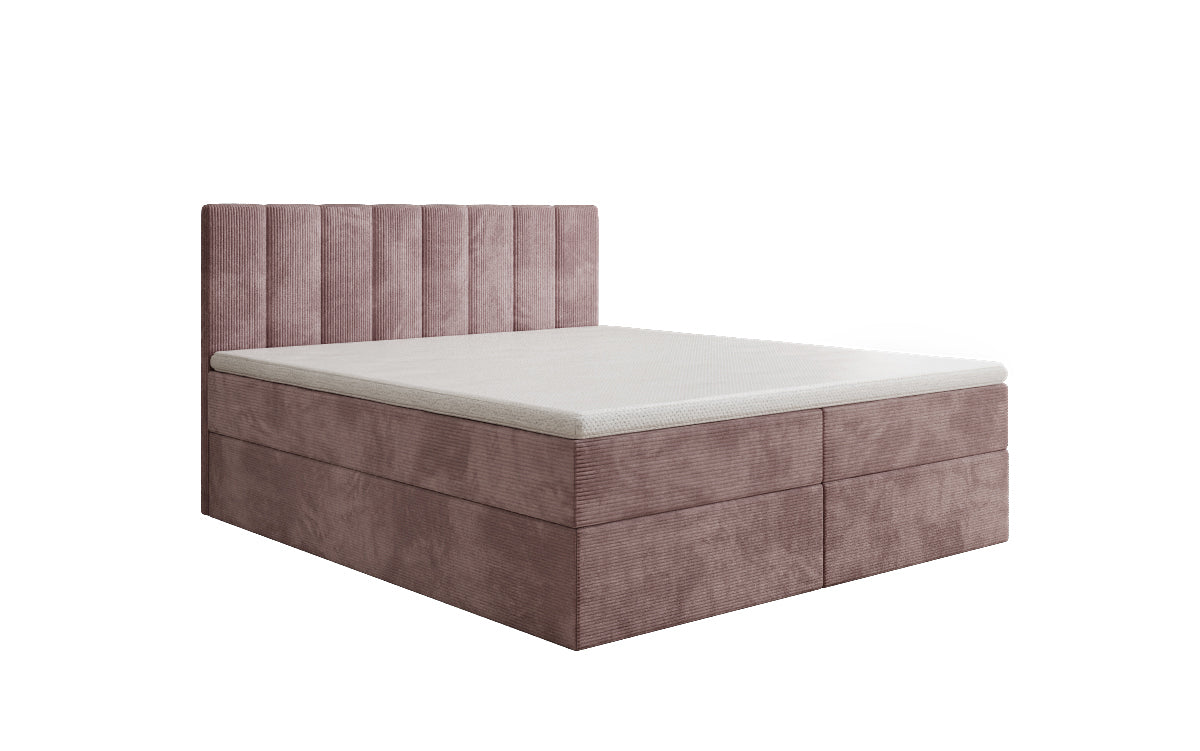 Sofia box spring bed in Corduroy with storage