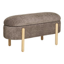 Bianca Bouclé Brown Side Stool with Storage