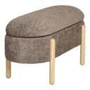 Bianca Bouclé Brown Side Stool with Storage