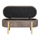 Bianca Bouclé Brown Side Stool with Storage