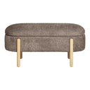 Bianca Bouclé Brown Side Stool with Storage