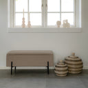 Sitzbank Lora Bouclé Beige mat Stauraum