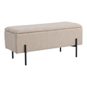 Sitzbank Lora Bouclé Beige mat Stauraum