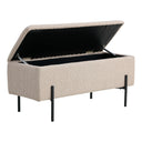Sitzbank Lora Bouclé Beige mat Stauraum