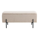 Sitzbank Lora Bouclé Beige mat Stauraum