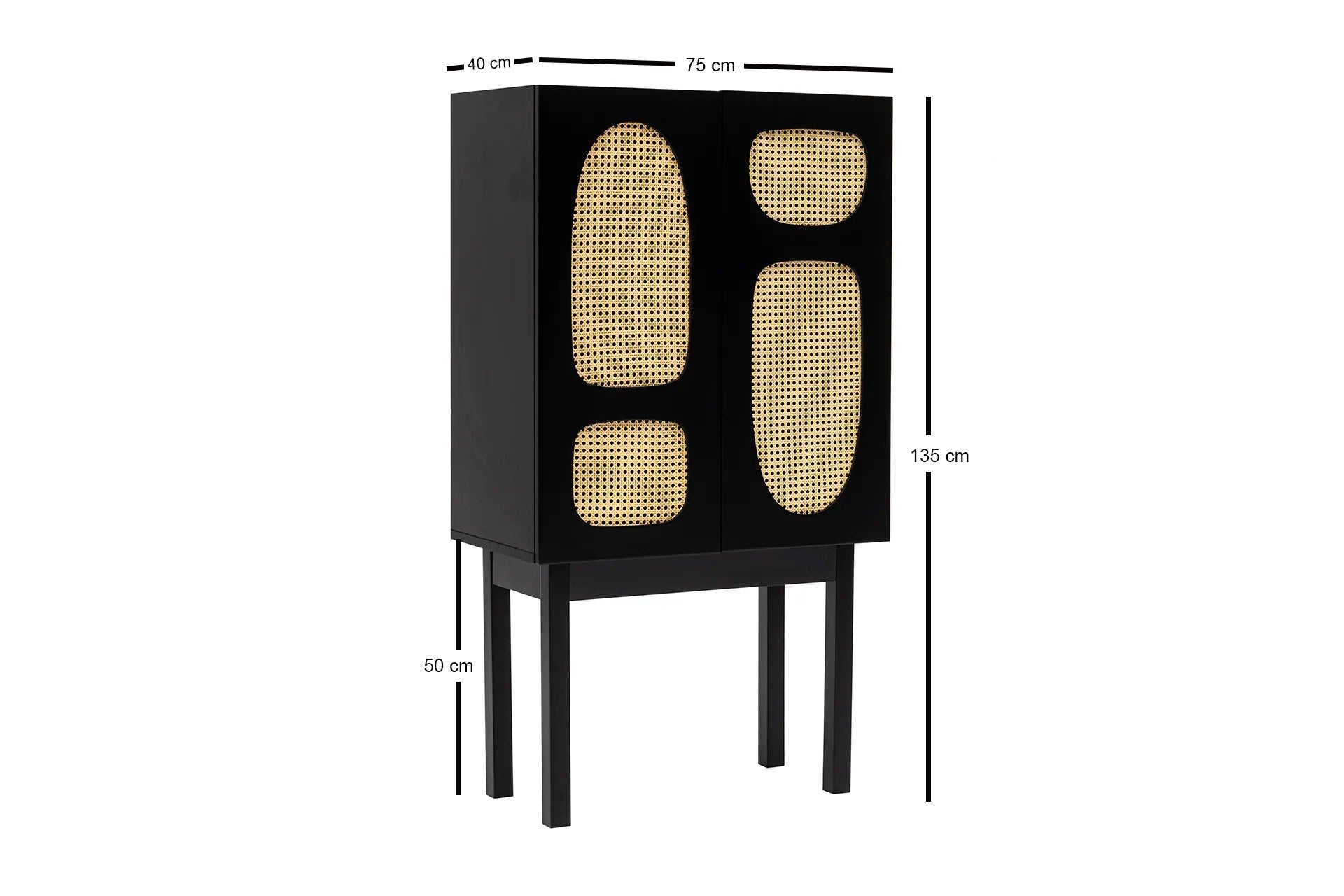 Commode design Jorvella - en bois revêtu noir