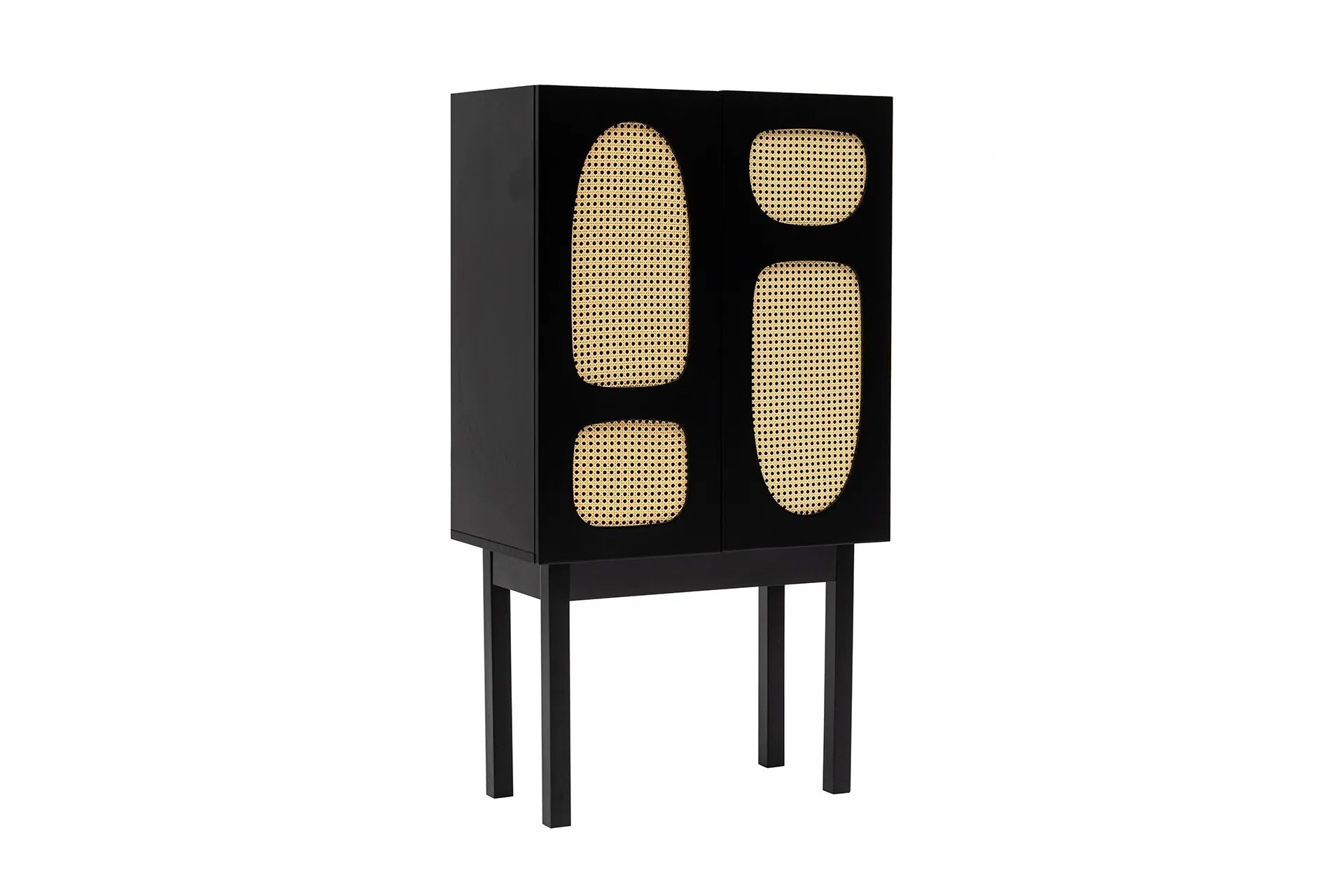 Commode design Jorvella - en bois revêtu noir