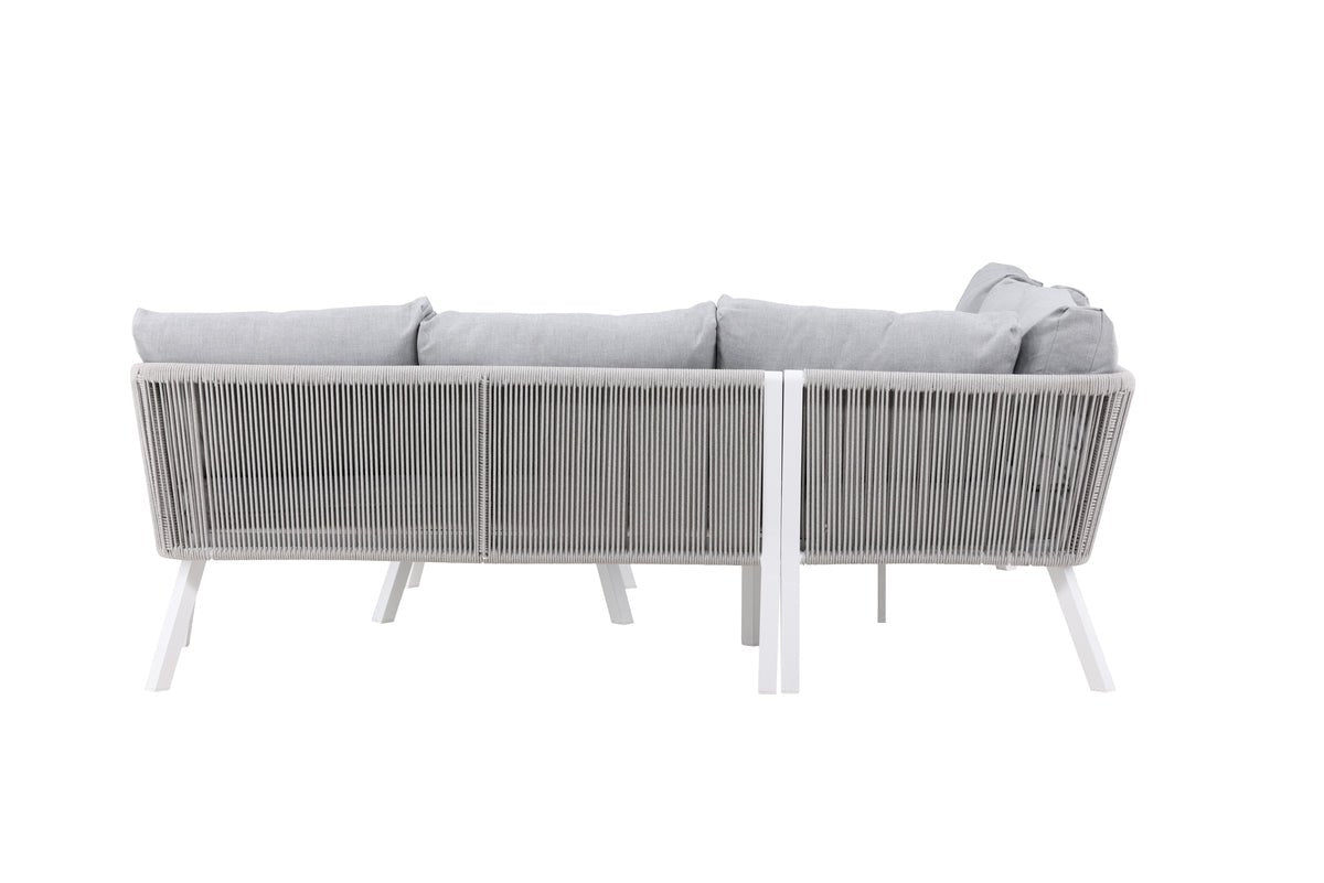 Ensemble lounge de jardin Lindsay - Disponible en Noir/Gris ou Blanc/Gris