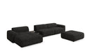 Designer-Ecksofa Calm mat Bäihocker a Bäidësch a Bouclé