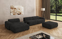 Designer-Ecksofa Calm mat Bäihocker a Bäidësch a Bouclé
