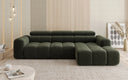Canapé d’angle design Mia avec extension électrique de l’assise en Chenille