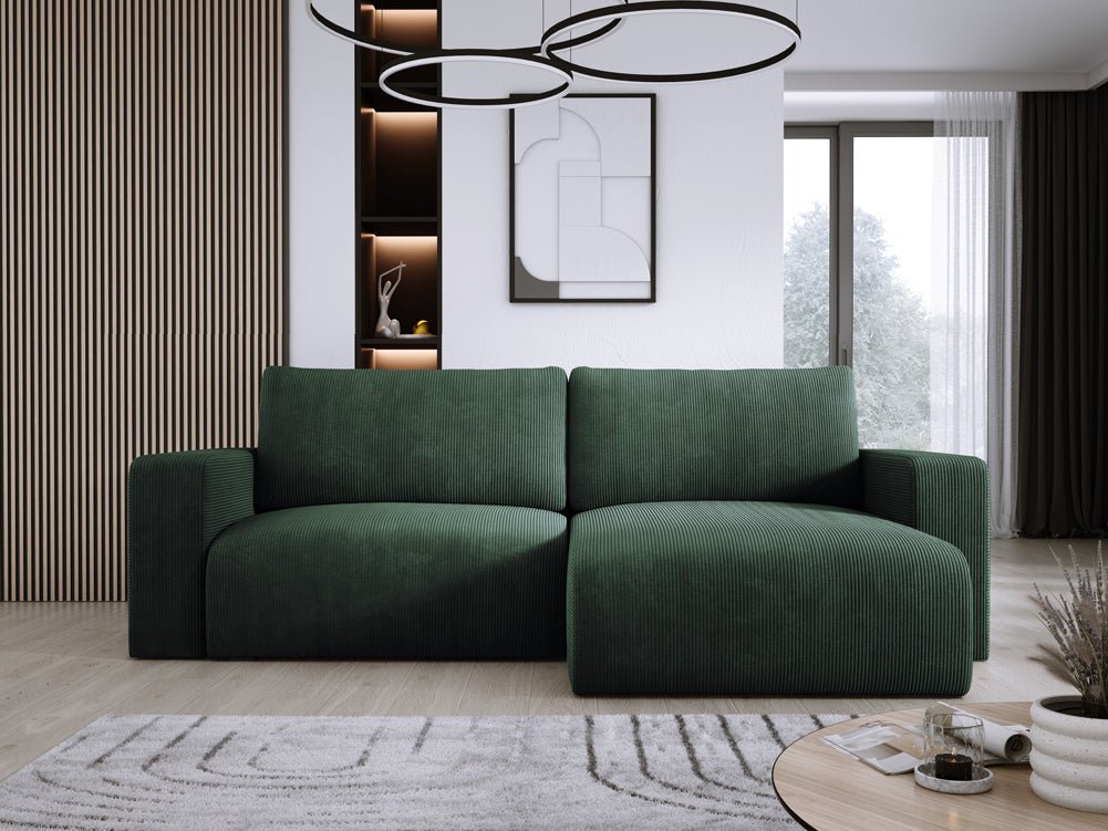 Designer Sofa Carl Cord mat Schlof- a Klapfunktioun