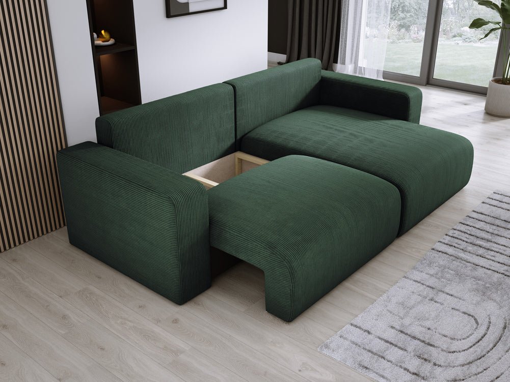 Designer Sofa Carl Cord mat Schlof- a Klapfunktioun