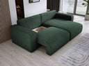 Designer corner sofa Carl Corduroy with sleeping and fold-out function