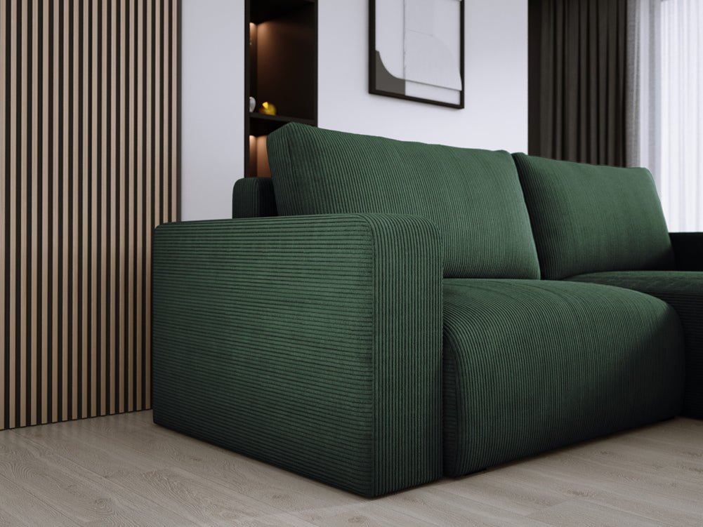 Designer Sofa Carl Cord mat Schlof- a Klapfunktioun