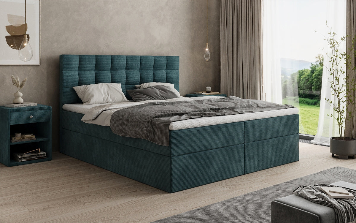 Boxspringbett Como an Cord mat Stauraum