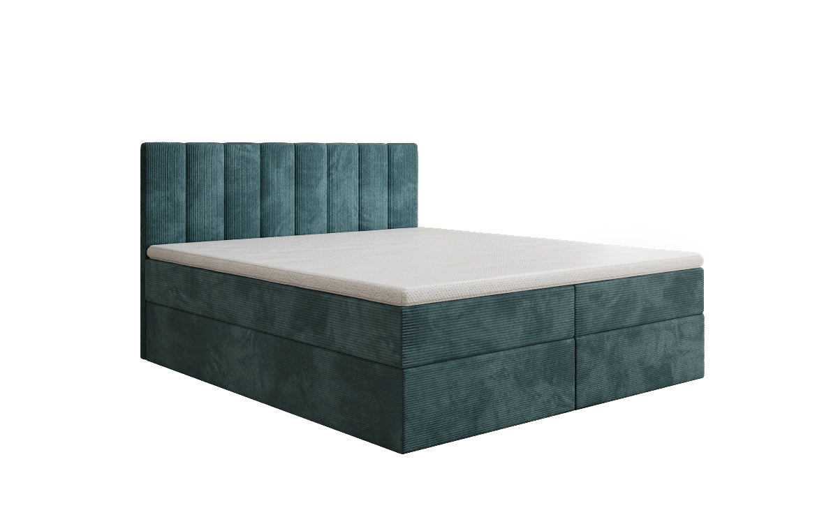 Sofia box spring bed in Corduroy with storage