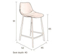 Tabouret de bar Franky lot de 2 – en Similicuir Noir