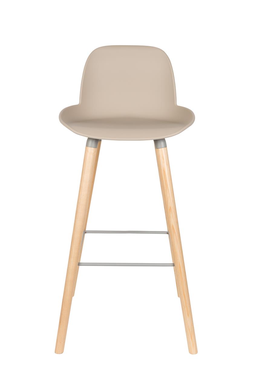 Tabourets de bar Albert Kuip, lot de 2 – en plastique polypropylène Taupe