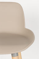 Tabourets de bar Albert Kuip, lot de 2 – en plastique polypropylène Taupe