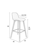 Tabourets de bar Albert Kuip, lot de 2 – en plastique polypropylène Taupe