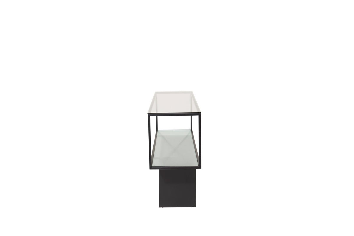 Side table Alex – with glass shelves and steel frame