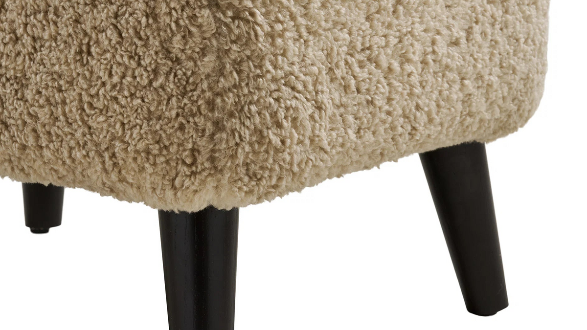Side stool Lumi - with black metal legs