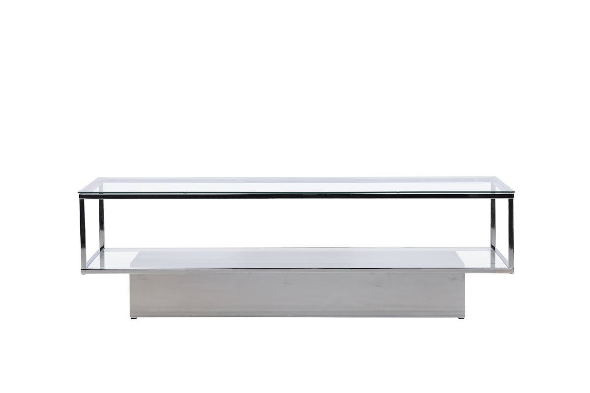 Coffee Table Lanera - with Glass Surfaces and Steel Frame