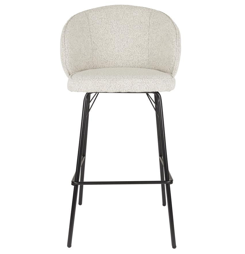 Joa bar stool 2-piece set – made of bouclé