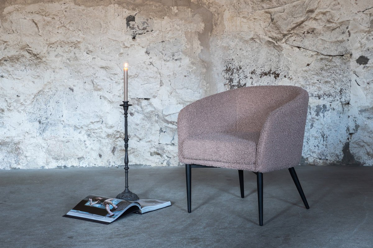 Fauteuil Velvet - avec revêtement en peluche Teddy moelleuse