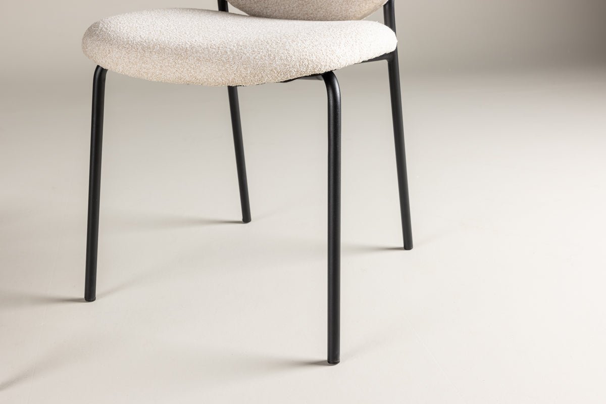 2-piece set - Chair Opal with beige linen cover