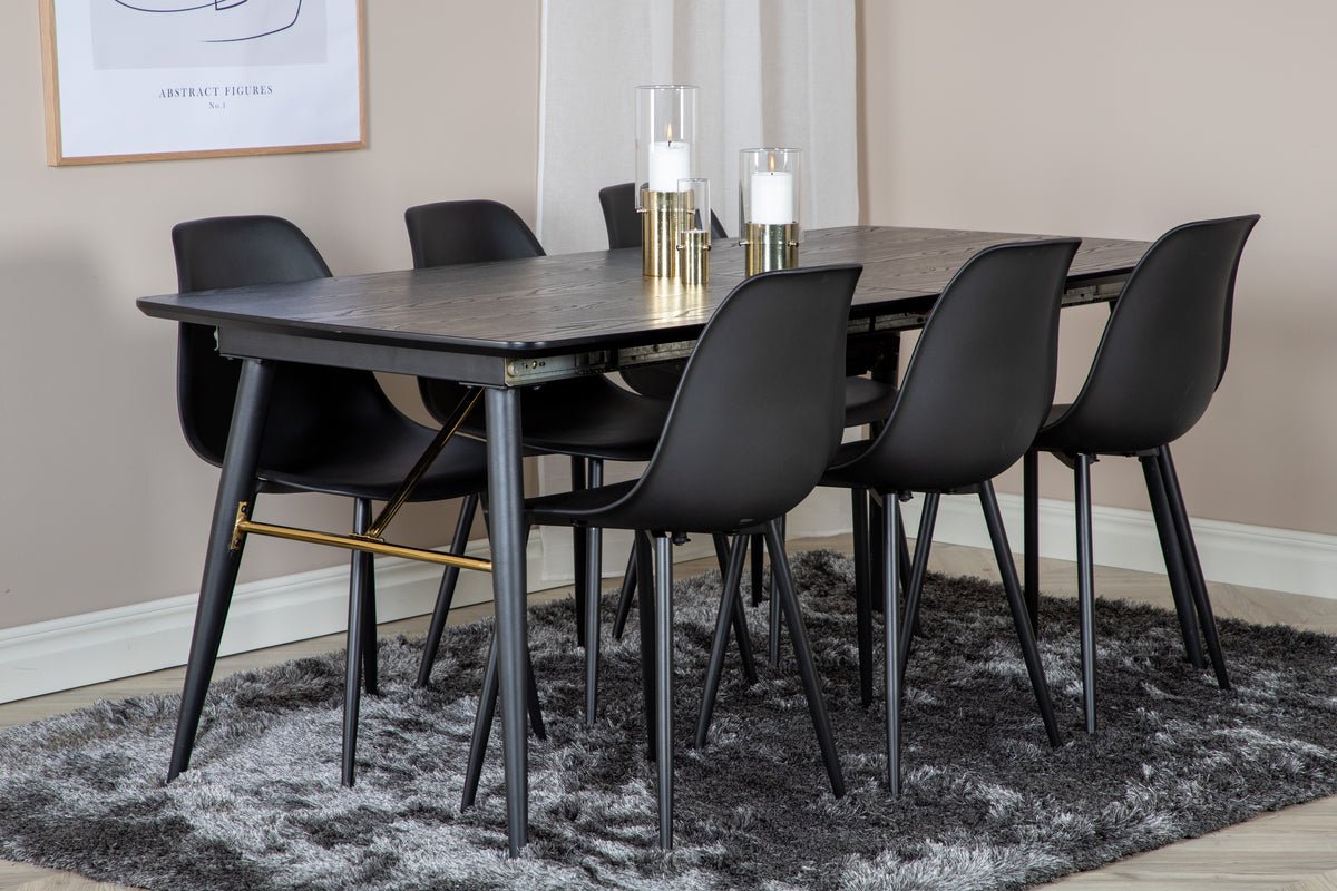 Esstisch Ilyra - elegant Messingdetailer an Holzoptiq