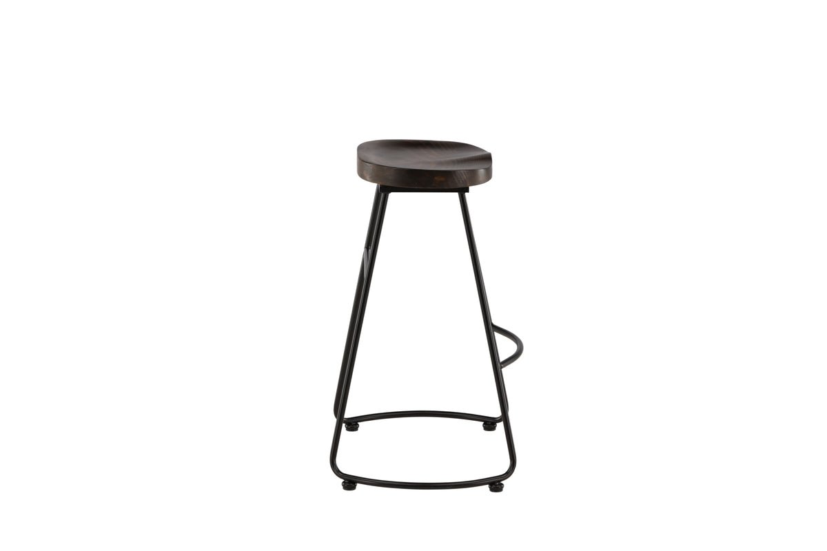 Ensemble de 2 tabourets de bar Otto avec assise en pin et structure en acier